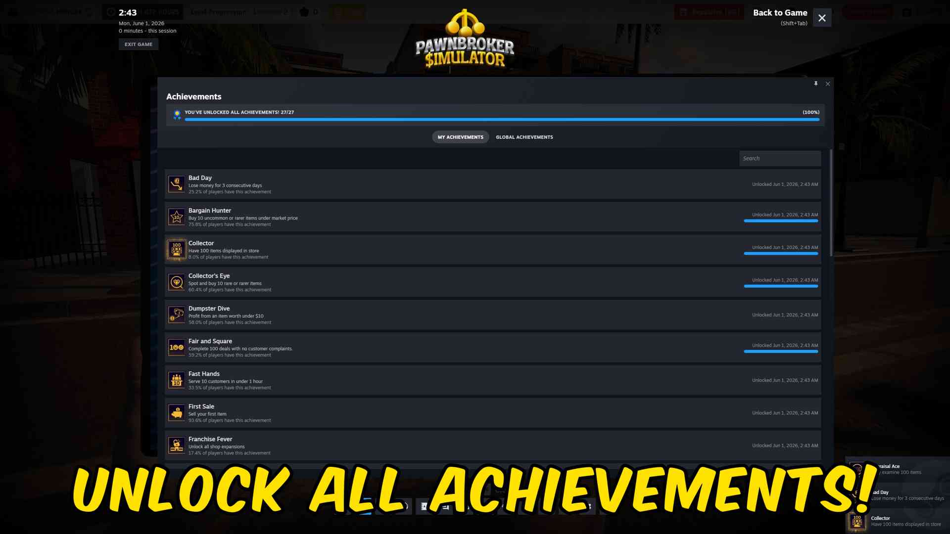 Pawnbroker Simulator — Achievement Unlocker (screenshot 2)